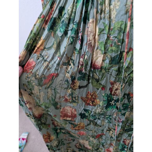 Basanti Kapde Aur Koffee Two-Piece Chinon Green Floral L/XL - Picture 7 of 16